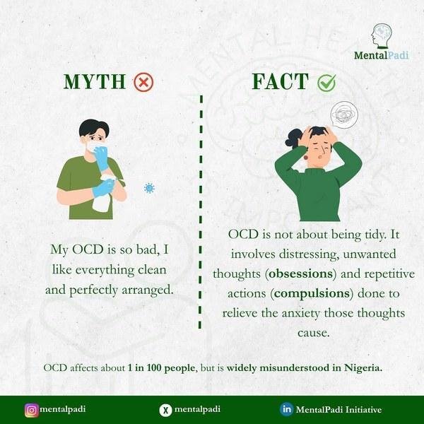 MentalPadi Myth and Fact post on OCD